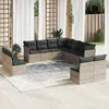 Image de vidaXL Salon de jardin 11 pcs avec coussins gris clair résine tressée 3217822