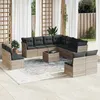 Image de vidaXL Salon de Jardin avec Coussins 9 pcs, Canapés de Terrasse, Ensemble de Meubles de Patio, Mobilier d'Extérieur, Beige 3252765