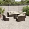 Image de vidaXL Salon de Jardin avec Coussins 12 pcs, Canapés de Terrasse, Ensemble de Meubles de Patio, Mobilier d'Extérieur, Marron 3217833