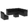 Image de Salon de jardin vidaXL 10 pcs avec coussins noir résine tressée