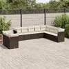 Image de vidaXL Salon de Jardin avec Coussins 10 pcs, Canapés de Terrasse, Ensemble de Meubles de Patio, Mobilier d'Extérieur, Marron 3217863