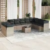 Image de vidaXL Salon de Jardin avec Coussins 13 pcs, Canapés avec Pieds Réglables, Ensemble de Meubles d'Extérieur Patio Terrasse, 3250317