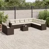 Image de vidaXL Salon de Jardin avec Coussins 11 pcs, Canapés de Terrasse, Ensemble de Meubles de Patio, Mobilier d'Extérieur, Marron 3217873