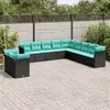 Image de Salon de jardin modulable GENERIQUE noir resine tressee 11 pieces 55 x 62 x 69 cm