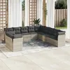 Image de vidaXL Salon de Jardin avec Coussins 7 pcs, Canapés de Patio, Ensemble de Meubles, Mobilier de Terrasse Extérieur, Noir 3224223