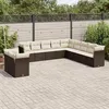 Image de vidaXL Salon de Jardin avec Coussins 11 pcs, Canapés de Terrasse, Ensemble de Meubles de Patio, Mobilier d'Extérieur, Marron 3217883
