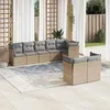 Image de vidaXL Salon de jardin avec coussins 8 pcs beige résine tressée 3217909