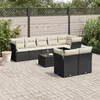 Image de vidaXL Salon de Jardin avec Coussins 9 pcs, Canapés de Terrasse, Ensemble de Meubles de Patio, Mobilier d'Extérieur, Noir 3217916