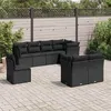 Image de Vidaxl Salon de jardin modulable - Lot de 8 pièces - Résine tressée noir 8 personnes
