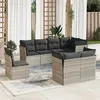Image de vidaXL Salon de Jardin avec Coussins 8 pcs, Canapés avec Pieds Réglables, Ensemble de Meubles d'Extérieur Patio Terrasse, 3217932
