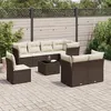 Image de vidaXL Salon de jardin avec coussins 9 pcs marron résine tressée 3217943