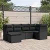 Image de Salon de jardin modulable vidaxl resine tressee noir 6 pieces 55 x 62 x 69 cm 6 personnes
