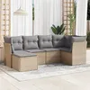 Image de Vidaxl Salon de jardin modulable - Lot de 6 pièces - Résine tressée beige - 6 personnes