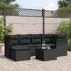 Image de Salon de jardin modulable vidaxl resine tressee 6 personnes noir 55 x 62 x 69 cm 7 pieces
