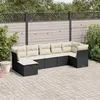 Image de vidaxl Salon de jardin modulable - 7 pièces - Résine tressée - 7 personnes - Noir - 55 x 62 x 69 cm