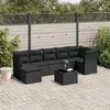 Image de Salon de jardin modulable vidaxl resine tressee 8 pieces noir 55 x 62 x 69 cm 7 personnes