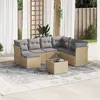 Image de Salon de jardin modulable vidaxl 8 pieces beige resine tressee 55 x 62 x 69 cm