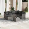 Image de Salon de jardin modulable vidaxl resine tressee gris 8 pieces 55 x 62 x 69 cm 7 personnes