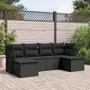 Image de Vidaxl Salon de jardin modulable résine tressée noir 6 personnes - Lot de 6 pièces