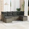 Image de Salon de jardin modulable vidaxl resine tressee 6 pieces 6 personnes 55 x 62 x 69 cm gris