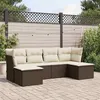 Image de vidaXL Salon de Jardin avec Coussins 6 pcs, Canapés de Terrasse, Ensemble de Meubles de Patio, Mobilier d'Extérieur, Marron 3218013