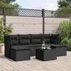 Image de Vidaxl Salon de jardin modulable - Lot de 7 pièces - Résine tressée noir 6 places