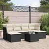 Image de 6 personnes Vidaxl salon de jardin modulable resine tressee 7 pieces 55.0 x 62 x 69 noir