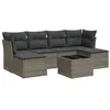 Image de Salon de jardin vidaXL avec coussins 7 pcs gris résine tressée