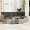 Image de Salon de jardin modulable Vidaxl resine tressee gris 7 pieces 55.0 x 62 x 69