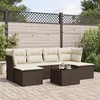 Image de Salon de jardin modulable GENERIQUE 6 personnes resine tressee 7 pieces 55 x 62 x 69 cm marron