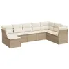 Image de Salon de jardin vidaXL avec coussins 8 pcs beige crème sans table tressée
