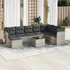 Image de vidaXL Salon de Jardin avec Coussins 9 pcs, Canapés avec Pieds Réglables, Ensemble de Meubles d'Extérieur Patio Terrasse, 3218062
