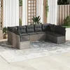 Image de Salon de jardin modulable Vidaxl resine tressee gris 9 pieces 55.0 x 62 x 69 9 personnes