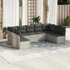 Image de vidaXL Salon de Jardin avec Coussins 9 pcs, Canapés avec Pieds Réglables, Ensemble de Meubles d'Extérieur Patio Terrasse, 3218072