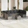 Image de vidaXL Salon de jardin avec coussins 10 pcs gris résine tressée 3218080