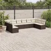 Image de vidaXL Salon de Jardin avec Coussins 10 pcs, Canapés de Terrasse, Ensemble de Meubles de Patio, Mobilier d'Extérieur, Marron 3218093