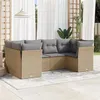 Image de Salon de jardin modulable vidaxl resine tressee 6 pieces beige 55 x 62 x 69 cm 6 personnes
