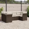 Image de Salon de jardin modulable vidaxl resine tressee 6 pieces marron 55 x 62 x 69 cm 6 personnes