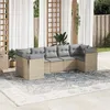 Image de Salon de jardin modulable vidaxl resine tressee 7 pieces beige 55 x 62 x 69 cm 7 personnes