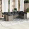 Image de Vidaxl Salon de jardin modulable 9 pièces - Résine tressée Gris - 9 personnes - Table fixe - 55 x 62 x 69 cm