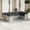 Image de Salon de jardin modulable - Pack de 9 pièces - résine tressée Gris 55x62x69 cm