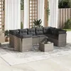 Image de Salon de jardin modulable vidaxl resine tressee gris 9 personnes 55 x 62 x 69 cm 10 pieces