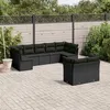 Image de Salon de jardin modulable vidaxl resine tressee 9 pieces 9 personnes 55 x 62 x 69 cm noir
