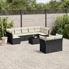 Image de vidaXL Salon de Jardin avec Coussins 10 pcs, Canapés de Terrasse, Ensemble de Meubles de Patio, Mobilier d'Extérieur, Noir 3218156