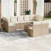 Image de Salon de jardin modulable vidaxl 10 pieces rotin beige 55 x 62 x 69 cm