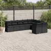 Image de Salon de jardin modulable vidaxl resine tressee 9 personnes 9 pieces 55 x 62 x 69 cm noir