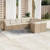 Image de vidaxl Salon de jardin modulable - Lot de 9 pièces - Résine tressée beige - 9 personnes