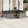 Image de Salon de jardin modulable VIDAXL resine tressee gris 9 pieces 9 personnes