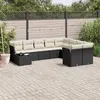 Image de vidaXL Salon de Jardin avec Coussins 10 pcs, Canapés de Terrasse, Ensemble de Meubles de Patio, Mobilier d'Extérieur, Noir 3218186