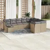 Image de Salon de jardin modulable vidaxl rotin 10 pieces beige 55 x 62 x 69 cm 9 personnes